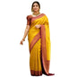 Generic Women's Silk Printed Saree With Unstitched Blouse 5.5Mtr (Yellow)