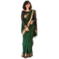 Generic Women's Silk Printed Saree With Unstitched Blouse 5.5Mtr (Dark Green)