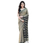 Generic Women's Silk Printed Saree With Unstitched Blouse 5.5Mtr (Gold-Black)