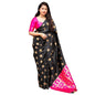 Generic Women's Silk Printed Saree With Unstitched Blouse 5.5Mtr (Pink)