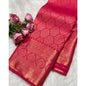Generic Women's Silk Printed Saree With Unstitched Blouse 5.5Mtr (Rani Pink)