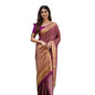 Generic Women's Silk Printed Saree With Unstitched Blouse 5.5Mtr (Wine)