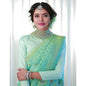 Generic Women's Soft Lichi Silk Printed Saree With Unstitched Blouse 5.5Mtr (Light Green)