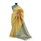 Generic Women's Banarasi Printed Saree With Unstitched Blouse 5.5Mtr (Golden)