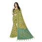 Generic Women's Banarasi Printed Saree With Unstitched Blouse 5.5Mtr (Green)