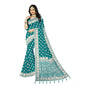 Generic Women's Satin Printed Saree With Unstitched Blouse 5.5Mtr (Rama)