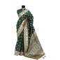 Generic Women's Satin Printed Saree With Unstitched Blouse 5.5Mtr (Green)
