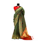 Generic Women's Banarasi Printed Saree With Unstitched Blouse 5.5Mtr (Green)