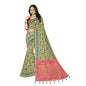 Generic Women's Banarasi Printed Saree With Unstitched Blouse 5.5Mtr (Golden)