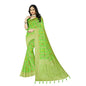 Generic Women's Banarasi Printed Saree With Unstitched Blouse 5.5Mtr (Green)