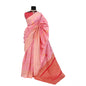 Generic Women's Banarasi Printed Saree With Unstitched Blouse 5.5Mtr (Pink)