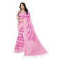 Generic Women's Cotton Printed Saree With Unstitched Blouse 5.5Mtr (Pink)
