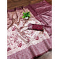 Generic Women's Banarasi Jacquard Printed Saree With Unstitched Blouse 5.5Mtr (Wine)