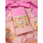Generic Women's Banarasi Silk Printed Unstitched Salwar Suit Material With Dupatta (Light Pink, 3Mtrs)
