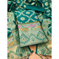 Generic Women's Banarasi Silk Printed Unstitched Salwar Suit Material With Dupatta (Rama, 3Mtrs)