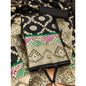 Generic Women's Banarasi Silk Printed Unstitched Salwar Suit Material With Dupatta (Black, 3Mtrs)