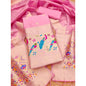 Generic Women's Banarasi Silk Printed Unstitched Salwar Suit Material With Dupatta (Light Pink, 3Mtrs)