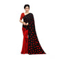 Generic Women's Georgette Printed Saree With Unstitched Blouse 5.5Mtr (Red)