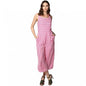 Generic Women's Polyester Striped Sleeveless Jumpsuit (Pink)