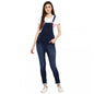 Generic Women's Denim Distressed Dungaree Pant (Blue)