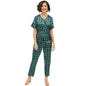 Generic Women's Polyester Polka Short Sleeve Jumpsuit (Green)