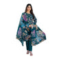 Generic Women's Cotton Blend Printed Kurti With Pant Dupatta Set (Rama)