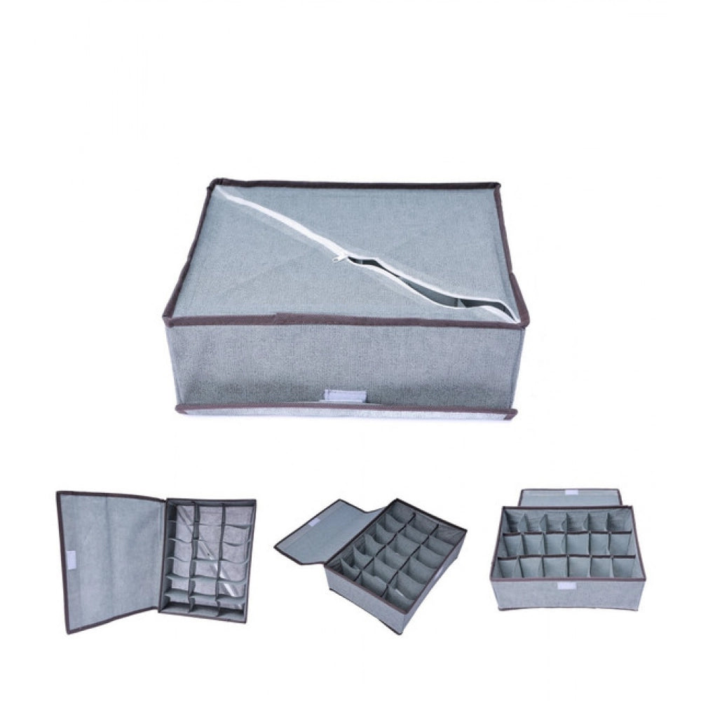 Generic Polypropylene 3 Divider Storage Box (Multicolor)