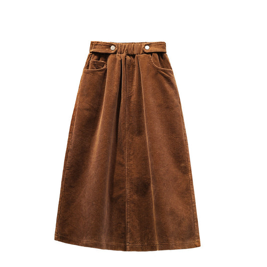 Women's Mid-length High Waist Loose A-line Skirt