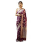 Generic Women's Soft Litchi Silk Jacquard Work Saree With Unstitched Blouse 5.5Mtr (Purple)