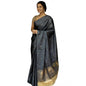 Generic Women's Soft Litchi Silk Jacquard Work Saree With Unstitched Blouse 5.5Mtr (Gray)