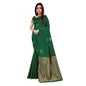 Generic Women's Soft Litchi Silk Jacquard Work Saree With Unstitched Blouse 5.5Mtr (Green)