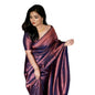 Generic Women's Soft Litchi Silk Jacquard Work Saree With Unstitched Blouse 5.5Mtr (Purple)