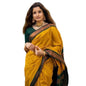 Generic Women's Soft Litchi Silk Jacquard Work Saree With Unstitched Blouse 5.5Mtr (Yellow)