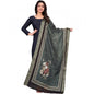 Generic Women's chanderi silk  Printed Dupatta (Black, Length: 2 Mtr)