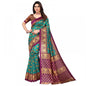 Generic Women's Litchi silk Printed Saree With Unstitched Blouse  5-6 Mtrs (Green)