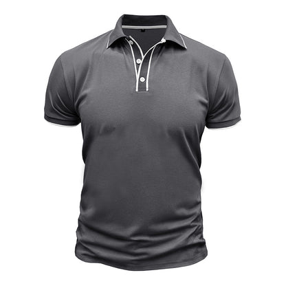 European And American Style Men's Clothing Short Sleeve Lapel Jacquard