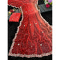Generic Women's Digital Printed  Georgette Saree With Unstitched Blouse (Red, 5-6 Mtrs)