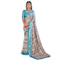 Generic Women's Printed Cotton Linen Saree withPrinted  Saree With Unstitched Blouse (Rust  , 5-6Mtrs)