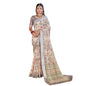 Generic Women's Printed Cotton Linen Saree withPrinted  Saree With Unstitched Blouse (Beige, 5-6Mtrs)