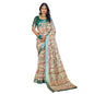Generic Women's Printed Cotton Linen Saree withPrinted  Saree With Unstitched Blouse (Green, 5-6Mtrs)