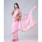 Generic Women's Soft Crepe Silk Printed Ready To Wear Saree With Unstitched Blouse 5.5Mtr (Pink)