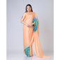 Generic Women's Soft Crepe Silk Printed Ready To Wear Saree With Unstitched Blouse 5.5Mtr (Orange)