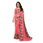 Generic Women's Georgette Printed Saree With Unstitched Blouse 5.5Mtr (Pink)
