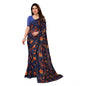 Generic Women's Georgette Printed Saree With Unstitched Blouse 5.5Mtr (Blue)