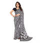 Generic Women's Georgette Printed Saree With Unstitched Blouse 5.5Mtr (Black)