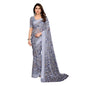 Generic Women's Georgette Printed Saree With Unstitched Blouse 5.5Mtr (Grey)