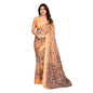 Generic Women's Georgette Printed Saree With Unstitched Blouse 5.5Mtr (Orange)
