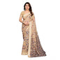 Generic Women's Georgette Printed Saree With Unstitched Blouse 5.5Mtr (Beige)