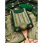 Generic Women's Banarasi Silk Printed Unstitched Salwar Suit Material With Dupatta (Bottle Green, 3Mtrs)