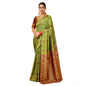 Generic Women's Silk Blend Woven Paithani Saree With Unstitched Blouse 5.5Mtr (Light Green)